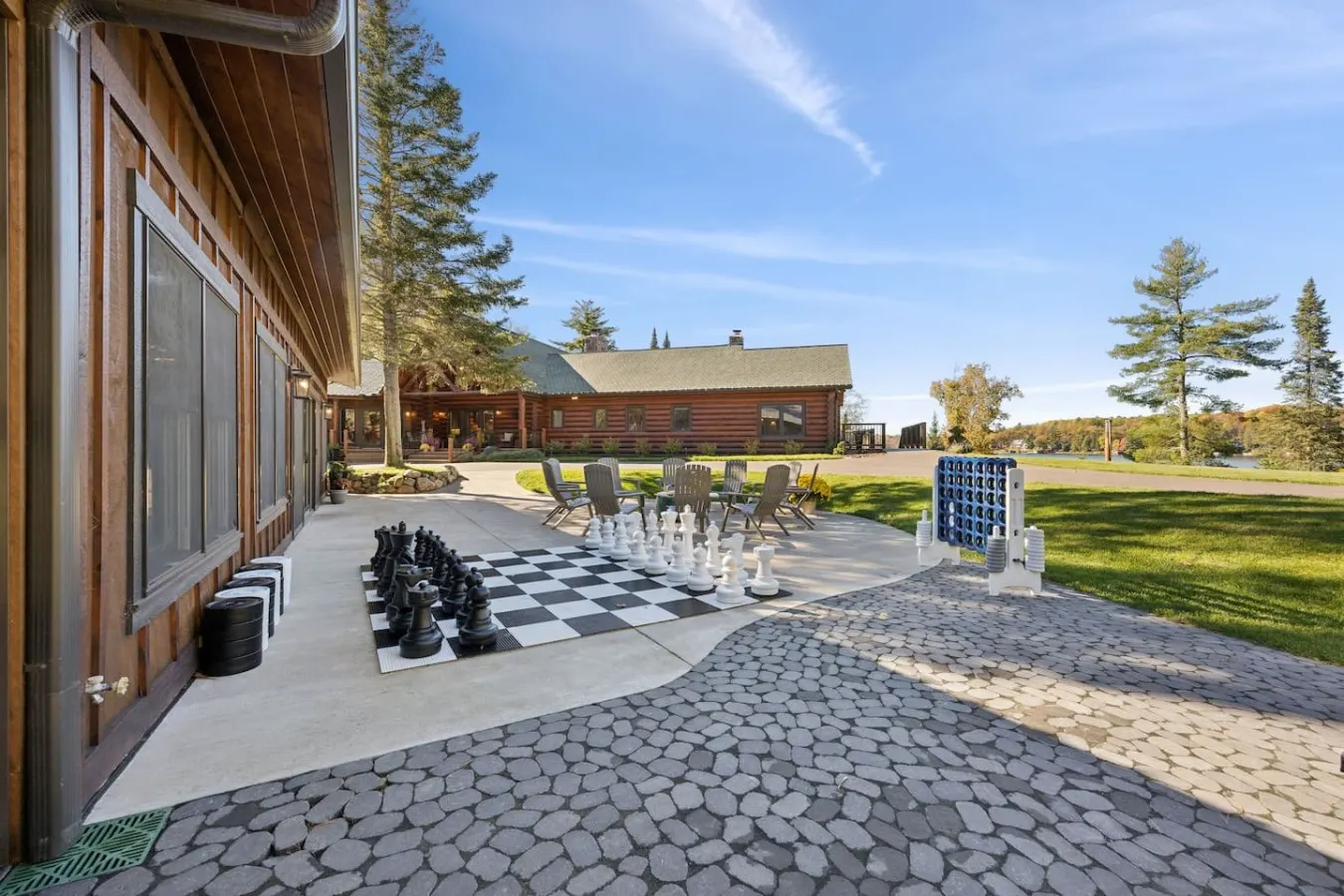 Giant lawn chess beside the Clubhouse