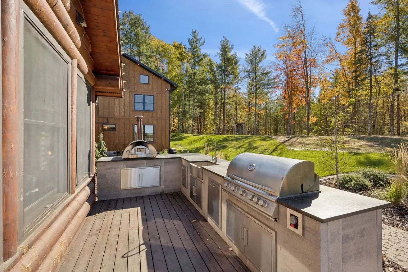 Outdoor kitchen with a gas grill